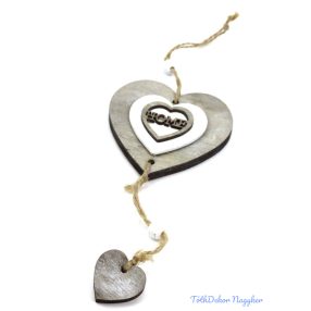 Home feliratos faszív függő - Szürke