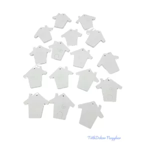 Fa dekor rajzos házikó 11db/csomag - Fehér