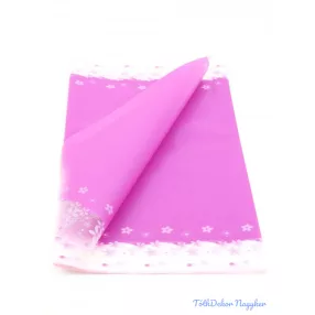   Virágmintás fólia íves kb 58x58 cm 20db/csomag - Élénk Rózsaszín