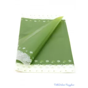   Virágmintás fólia íves kb 58x58 cm 20db/csomag - Sötét Zöld