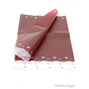 Virágmintás fólia íves kb 58x58 cm 20db/csomag - Bordó