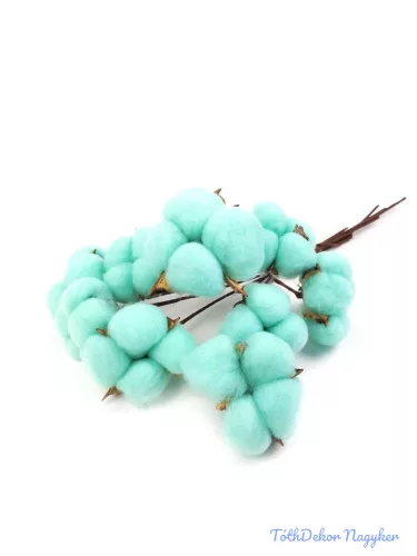 Drótos szárú gyapot 10db 5-6 cm fej - Menta