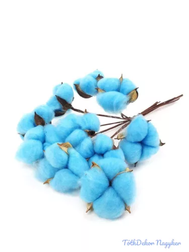 Drótos szárú gyapot 10db 5-6 cm fej - Kék