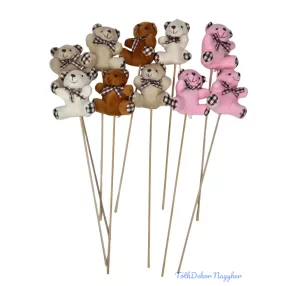 Plüss pálcás betűző - Kockás maci