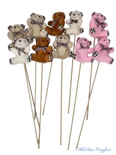 Plüss pálcás betűző - Kockás maci