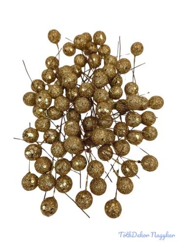 Glitteres drótos bogyó - Arany