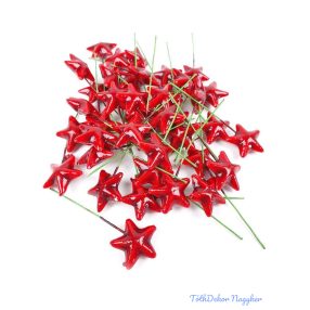 Drótos 3cm csillag 38db/csomag - Piros