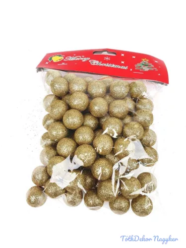 Glitteres golyó 2 cm - Arany