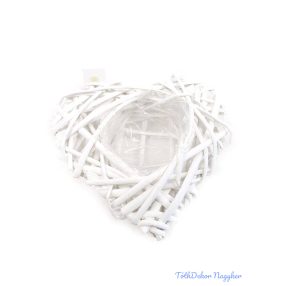 Szív kosár kicsi 20x20cm - Fehér