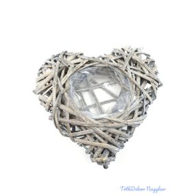 Szív kosár kicsi 20x20cm - Szürke