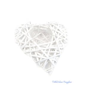 Szív kosár nagy 25x26cm - Fehér