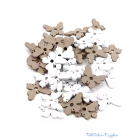 Fa dekor fehér-drapp 50db/csomag - Lepkés