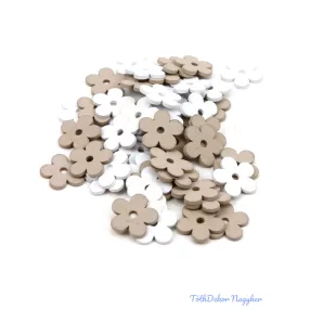 Fa dekor fehér-drapp 50db/csomag - Virágos