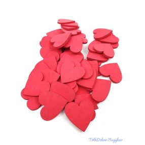 Teli szív fa dekor 45db/csomag - Piros