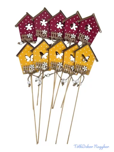 Pöttyös házikó betűző 10db/csomag - Sárga-Pink