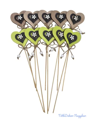 Zöld-Natúr fa betűző - Szív