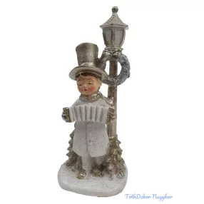 Hangszeres téli figura lámpaoszloppal -Lány