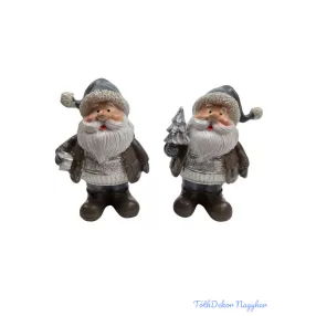 Szürke sapkás mikulás figura