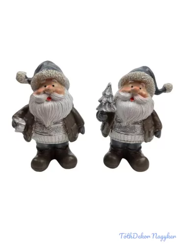 Szürke sapkás mikulás figura