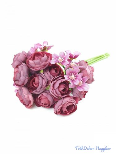 Boglárka 5 szálas köteg apró virágokkal 29 cm - Mályva