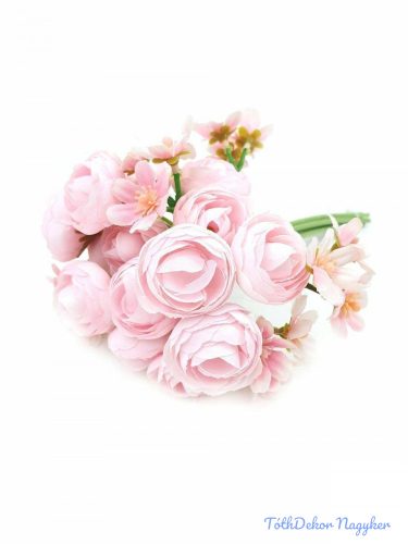 Boglárka 5 szálas köteg apró virágokkal 29 cm - Rózsaszín
