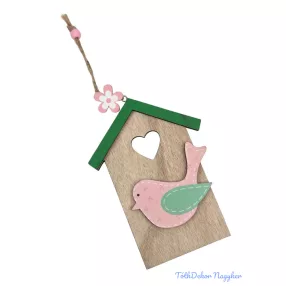 Színes tetejű madárházikó - rózsaszín madaras