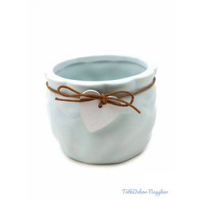 Fa szíves kerámia kaspó - Kék