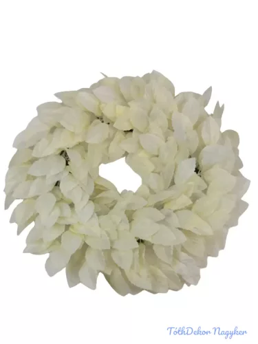 Leveles koszorú 53 cm - Törtfehér