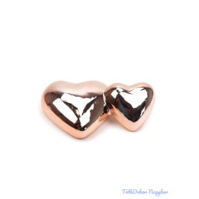 Kerámia szív pár 8x5cm - Rosegold