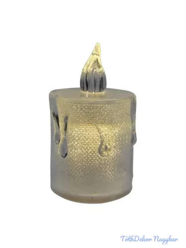 Csillámos csurgatott LED mécses 4,5cm