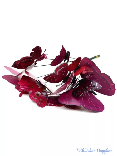 Drótos mű lepke 12db/csomag B - Pinkes mix