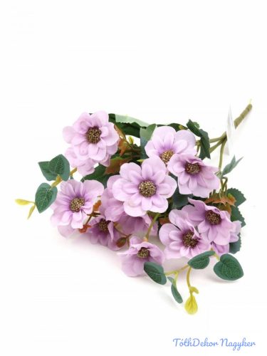 Kisfejes selyem csokor 30 cm - Lila
