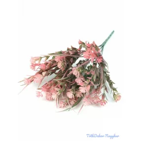 Virágos műzöld fűszálakkal 34 cm - Rózsaszín