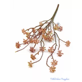 Hamvas bogyós műzöld ág 44 cm - Világos barna