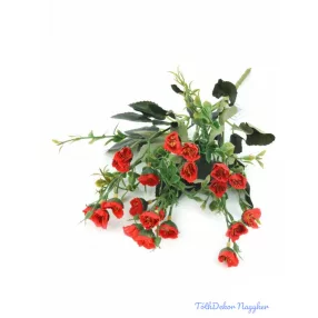 Apró fejű színes csokor 34 cm - Piros