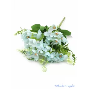 Kis virágos selyem csokor 30 cm - Világoskék