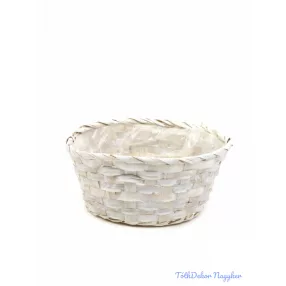 Színes bambusz kosár 20 cm - Fehér