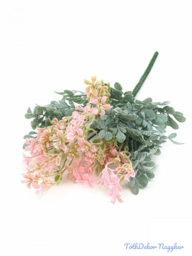 Művirágos hamvas zöld bokor 37 cm - Rózsaszín