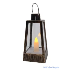 LED lámpás szögletes 12 cm - Antikolt Bronz