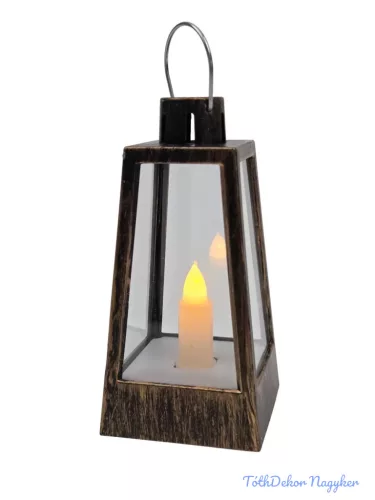 LED lámpás szögletes 12 cm - Antikolt Bronz