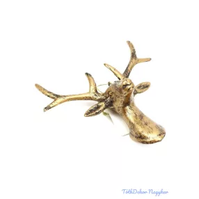 Metálos műanyag szarvas - Antikolt fekete fej