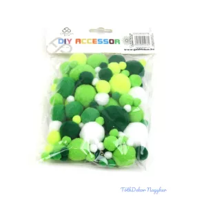 Textil golyó mix - Zöld