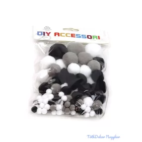 Textil golyó mix - Fekete