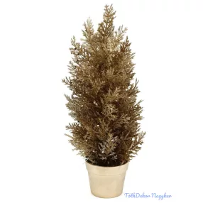Metál cserepes műzöld tuja 34cm - Pezsgő