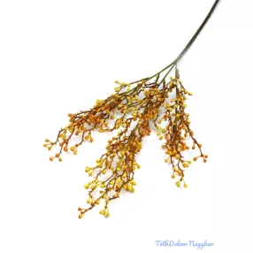 Apró bogyós műzöld ág 70 cm - Narancs