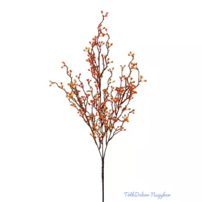 Apró bogyós műzöld ág 70 cm - Narancs