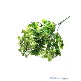 Műzöld leveles apró virágos csokor 33 cm 383 - Zöld