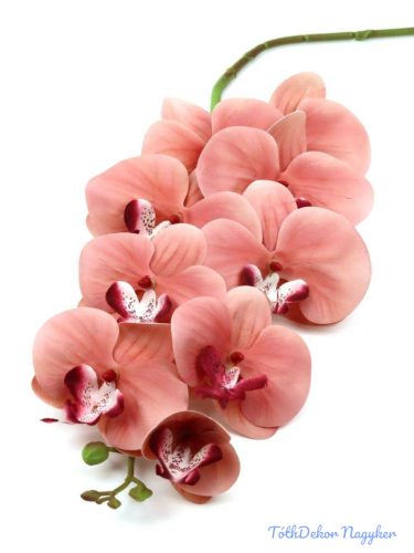 Orchidea szálas művirág ág 96 cm - Korall