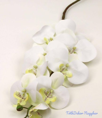 Orchidea szálas művirág ág 96 cm - Fehér