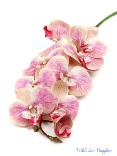 Orchidea szálas művirág ág 96 cm - Cirmos Rózsaszín